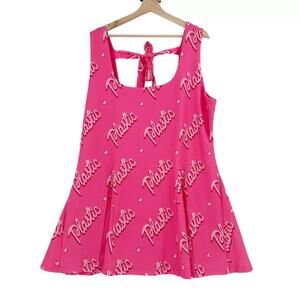 Sugar Thrillz Women Life Is Plastic Mini Dress Plus Size 3X Pink Cosplay Kidcore